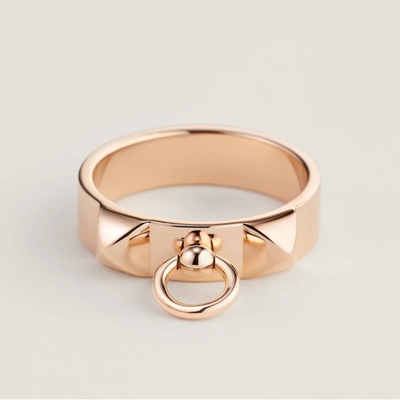 Hermes Rose Gold Collier De Chain ring Size 54 - Picture 7 of 9